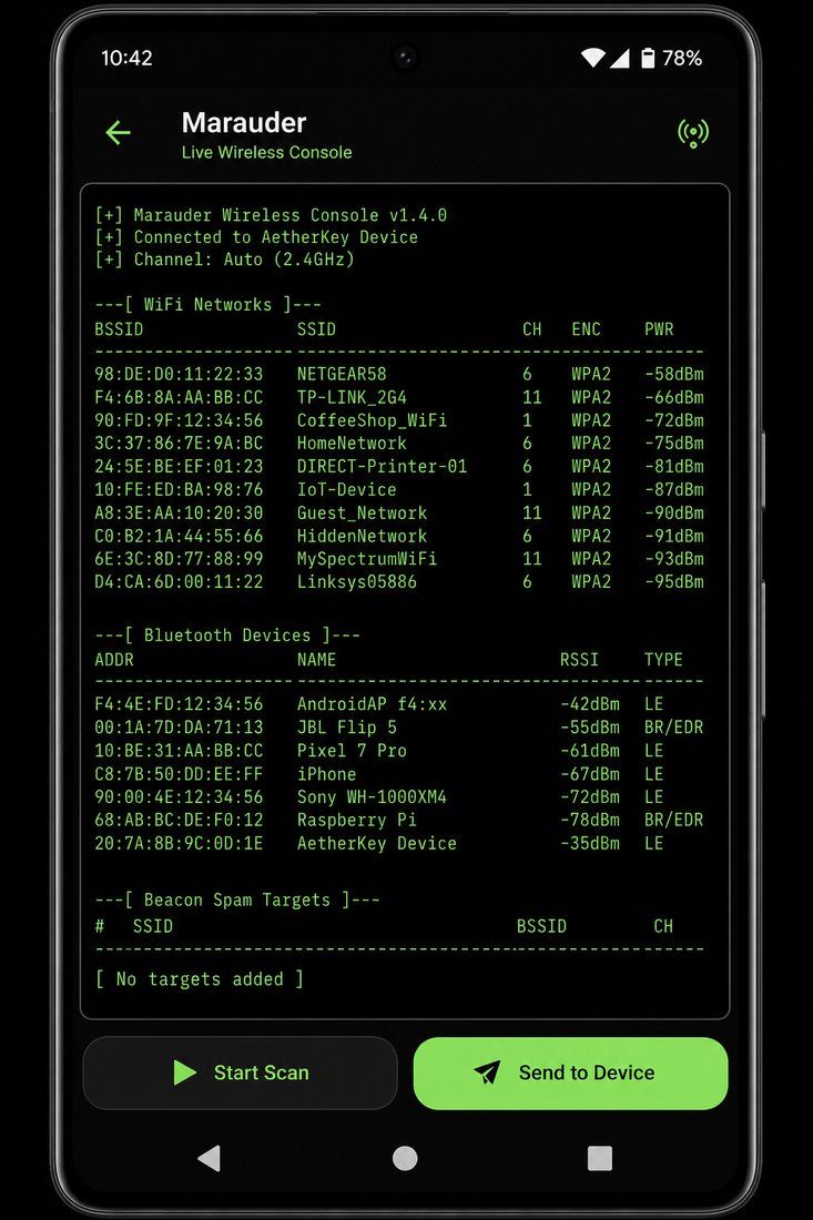 Marauder console in app